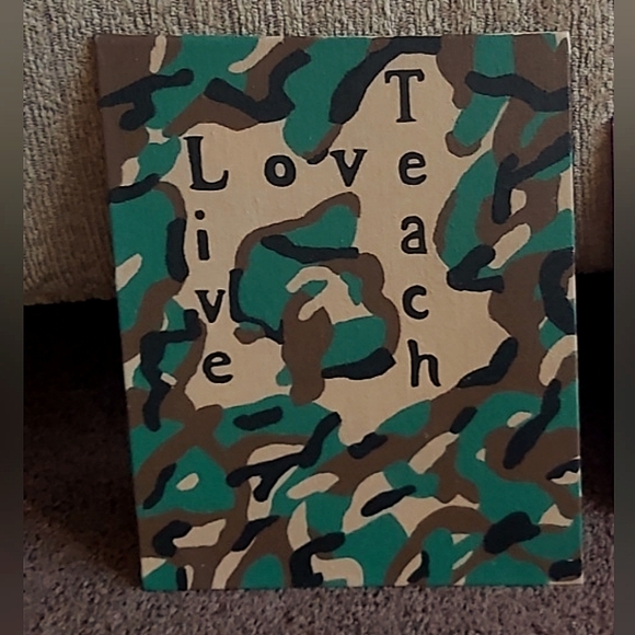 Camoflague Teacher Wall/Desk Art Painting - Picture 2 of 2